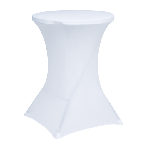 Folding Bar Table With White Stretch Cover